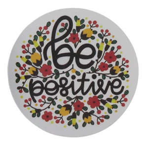 Adesivo motto Be Positive Flowers cerchio primavera ispirazione detti - Foto 1 di 2