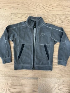 Nike Jacket Boys Small Black Grey Track Full Zip Athletic Training Youth Retro - Picture 1 of 6