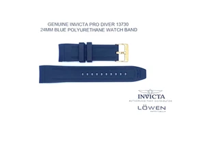 Brand New Invicta Pro Diver 13730 Blue Polyurethane Gold Tone 24MM Watch Band - Picture 1 of 3