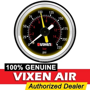2" DUAL NEEDLE PRESSURE AIR GAUGE W/LIGHT SUSPENSION/AIR RIDE/BAGS 220 PSI BLACK - Picture 1 of 4