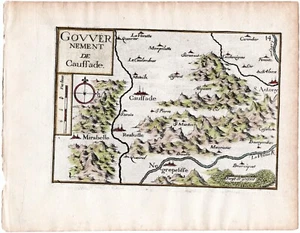 1634 Nicolas Tassin Map Caussade, Negrepelisse, Mirabel, Montricoux, France - Picture 1 of 1