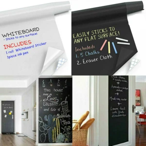 6.6FT Chalkboard Wall Sticker Decal Board Big Writing White and Black Dry Erase - Picture 1 of 14