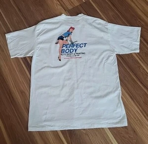 Vintage Pin Up Girl Shirt Single Stitch Tee Jays Sof Tee Size XL Graphic Auto - Picture 1 of 8
