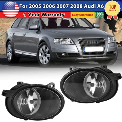 Fog Lights For 2005-2008 Audi A6 Front Driving Lamps Clear Lens w/Bulbs Pair L&R Foto 1 de 4