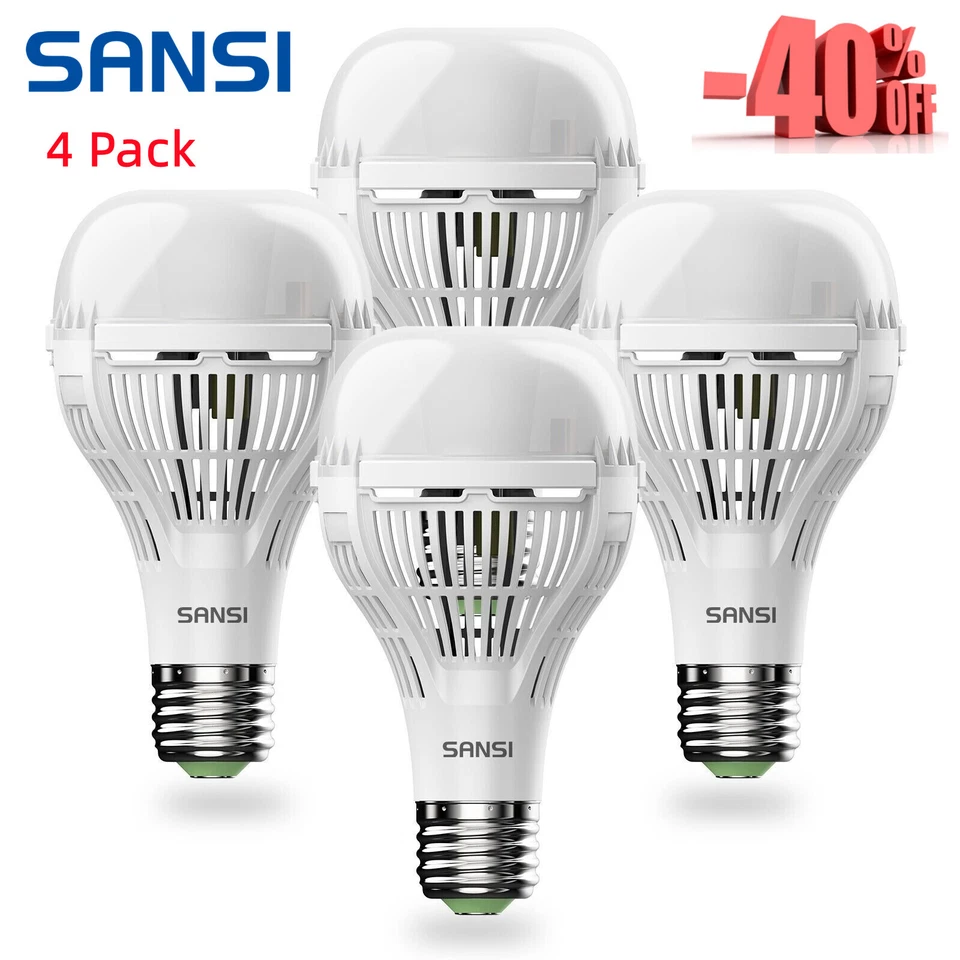 4Pack SANSI 150W Equiva LED Bulbs 2500LM Super Bright Light Bulbs 5000K Daylight - Image 1 of 4