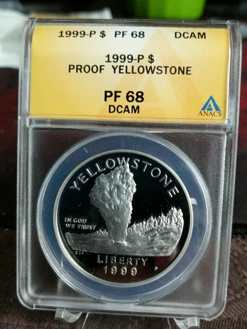 1999 P Anacs Pf 68 Yellowstone Park Deep CAMEO Cover