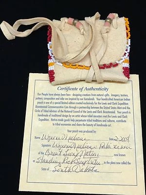 2004-P LEWIS & CLARK COIN & POUCH SET PROOF SILVER DOLLAR $1 - Wynona Medicine - Image 1 of 4