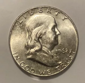 1962 D Silver Franklin Half Dollar BU 50C - Picture 1 of 2