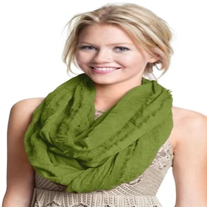 CJ Apparel Green Mobius Infinity Scarf Seconds Snood Shawl Pashmina Neck Cover - Picture 1 of 9