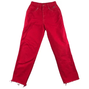 Jeans Rockies vintage rosso donna 11/12 western vita alta retrò orlo grezzo - Foto 1 di 14
