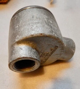 Crouse-Hinds Outlet Box GUAB36 w/ Cover IF 1730 Cooper 90 Degree 1”NPT NOS 292P - Picture 1 of 9
