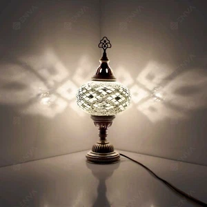 Turkish Moroccan Mosaic Table Desk Lamp Handmade Tiffany Mosaic Lamp & LED Bulb - Picture 1 of 10