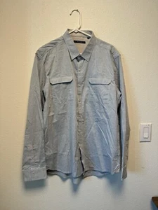 7 Diamonds Shirt Mens SZ XXL Gray Striped Long Sleeve Button Up Melange Stretch - Picture 1 of 10