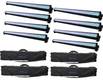 (8) Rockville ROCKSTRIP 252 LED DMX RGB Color Strip DJ Wash Up Light Bars+Bags - Image 1 of 4