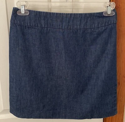 Falda vaquera LL Bean para mujer talla 2 etiqueta de escritura de otoño suave algodón lino LLBean Foto 1 de 4