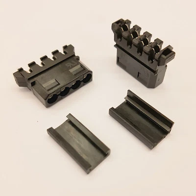 STRAIGHT MOLEX PC PSU POWER SUPPLY CONNECTOR - BLACK INC CAPS - DIY - PK OF 10 - Image 1 of 4