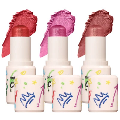 3件装腮红面霜棒脸颊嘴唇持久光滑面部彩妆棒 — 第 1/4 张图片