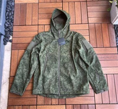 Mens EMR Camouflage Hooded Soft Shell Zipper Jacket Coat Inner Fleece XS-5XL - Image 1 of 4