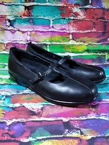 PW Minor Diva Womens Size 9.5M Mary Jane Black Leather Comfort Shoes Buckle Flat - Picture 1 of 10