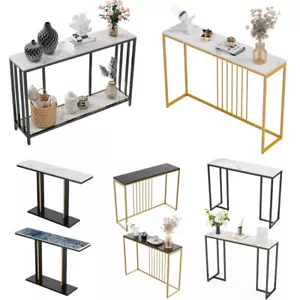 UNHO Exclusive Marble Console Table Ultra Long Entryway Table Narrow Sofa Table - Picture 1 of 92