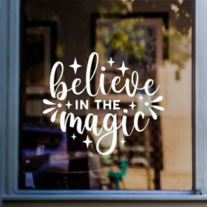 Christmas Xmas Window Sticker Believe In The Magic Shop Home Decal Decoration
