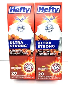 Hefty Ultra Strong Cinnamon Pumpkin Spice Tall Kitchen Trash Bags 13 Gallon x 40 - Picture 1 of 3