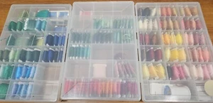 EMBROIDERY & CROSS STITCH CARDED FLOSS/THREAD/NEEDLS ABOUT 164 SKEINS & 3 Cases - Picture 1 of 2