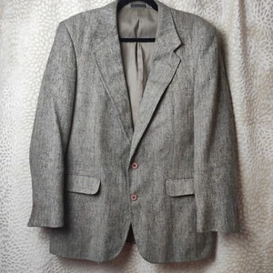 Miltons Vintage Pure Silk Blazer Size 40 R Pockets Two Button Closure Tweedy - Picture 1 of 18