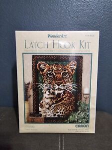 Caron WonderArt Leopard Latch Hook Kit 4458 Wild Cat Animal 27" x 40" New Sealed