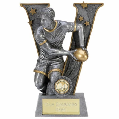 CAPITAL TROPHIES TROFEO RUGBY 3 MISURE INCISIONE OMAGGIO A1492 COSTRUZIONE RESINA PESANTE
