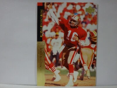 JOE MONTANA 1995 Upper Deck "The Early Years" Card #34- 92.3 Pass Efficiency - Image 1 of 2