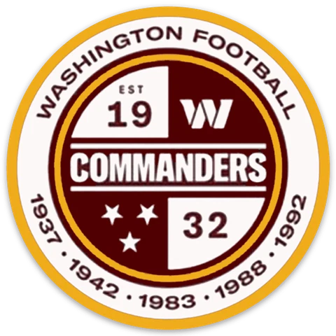 Washington Commanders Football Name Crest Logo Insignia 1932 Type Die-Cut MAGNET Cover