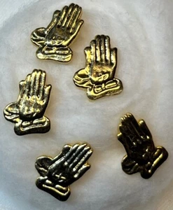 Gold Praying Hands Lapel Pin 5pk - Picture 1 of 3