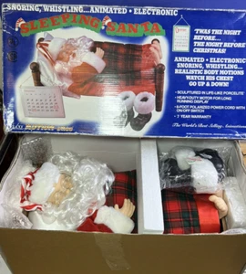 Vintage Telco Motion-ettes Sleeping Santa 18” Snoring Whistling Moving 1995 - Picture 1 of 10
