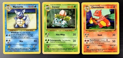 Pokemon WOTC Base Set Ivysaur 30/102 - Wartotle 42/102 - Charmeleon 24/102 ~ NM - Image 1 of 2