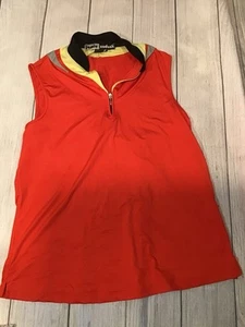 Jamie Sadock Woman’s Sleeveless Red Athletic Golf Shirt Size Medium - Picture 1 of 5