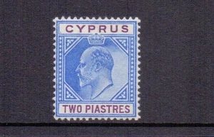 CYPRUS 1903 2pi BLUE & PURPLE SG53 MH CAT £85 - Imagen 1 de 2