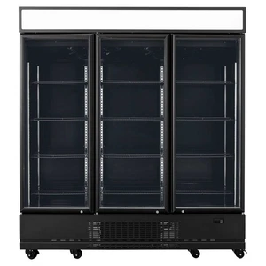 Getränkekühlschrank 1610 Liter mit Leuchtaufsatz "schwarz" Glastür Kühlschrank - Bild 1 von 9