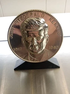 vintage JFK Kennedy coin shaped metal bank - Picture 1 of 3