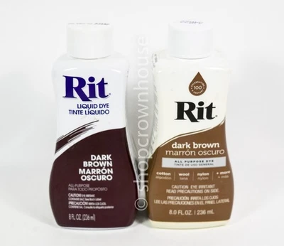 2 Rit Liquid Dye All Purpose Fabric Color 8 fl oz - DARK BROWN - Image 1 of 4