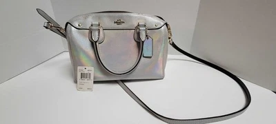 Coach Hologram Mini Bennett Silver Iridescent Satchel - Used - Image 1 of 4