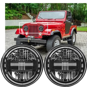 For Jeep CJ-5/CJ-7 1976-1983 Pair 7''LED Headlights Projector Hi/Lo Beam DRL E24 - Picture 1 of 12