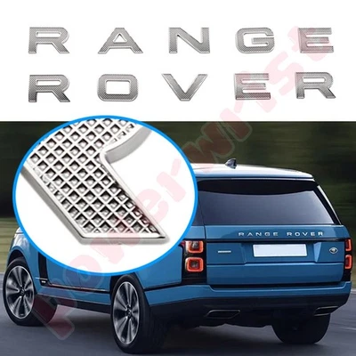 1X FOR RANGE ROVER FRONT HOOD & REAR TRUNK LETTERS EMBLEM NAMEPLATE BADGE CHROME Foto 1 de 4