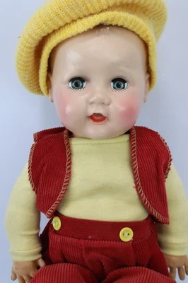 Винтажная кукла 1950-х Ideal Brother Coos 14 дюймов резиновая волшебная кожа и жесткий пластик - Изображение 1 из 4