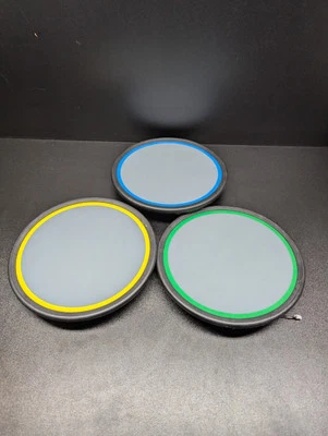 SET of 3 Rock Band Rockband Harmonix Drum Pads XBOX 360  Blue, Yellow and Green - Image 1 of 4