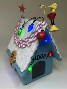 Hawthorne Village Snoopy 1st Place Dog House Light Up Blue Tested Working - Picture 1 of 9