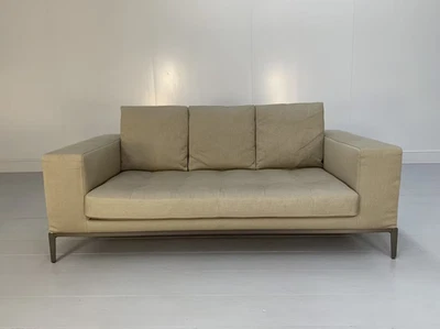 B&B Italia Maxalto "Simplice" 2.5-Seat Sofa - In Woven Linen - Image 1 of 4