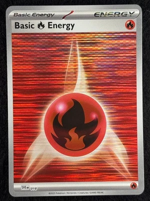 Pokémon Fire Energy Holo SVE 018 Black Bolt White Flare  - Image 1 of 2