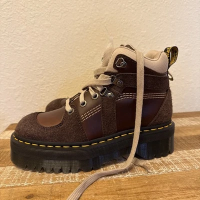 Dr. Martens Zuma Leather & Suede Hiker Style Boots Brown Women's 7 US - Image 1 of 4