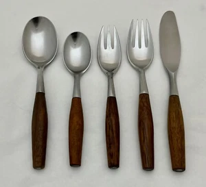 Dansk Designs stainless steel FJORD PATTERN 5-PIECE PLACE SETTING GERMANY - Picture 1 of 13